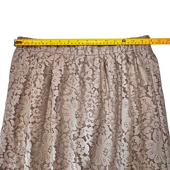 NWT Gold Hawk Flora Lace Midi Skirt Sz L Beige Side Slit Romantic Fairy 90s Y2K - Picture 6 of 10